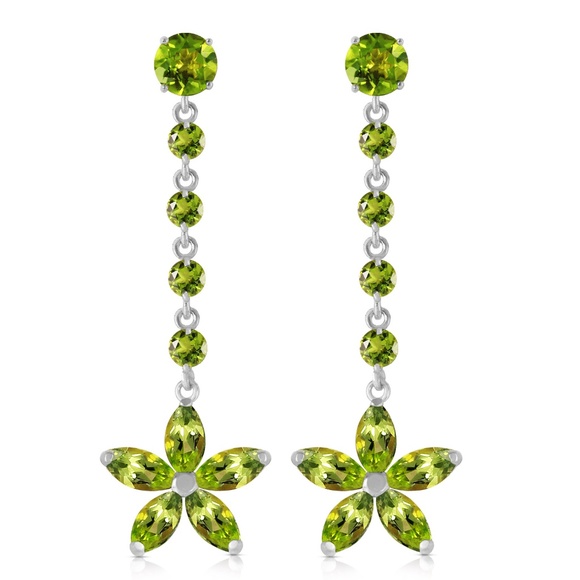 GOLD CHANDELIERS EARRINGS WITH PERIDOTS - Picture 2 of 6